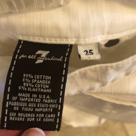 7 for all mankind white denim shorts - Picture 5 of 5